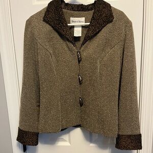 Vintage Danny & Nicole Brown Suit Jacket with amazing‎ details size 8 #Vintage